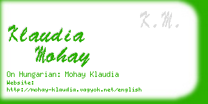 klaudia mohay business card
